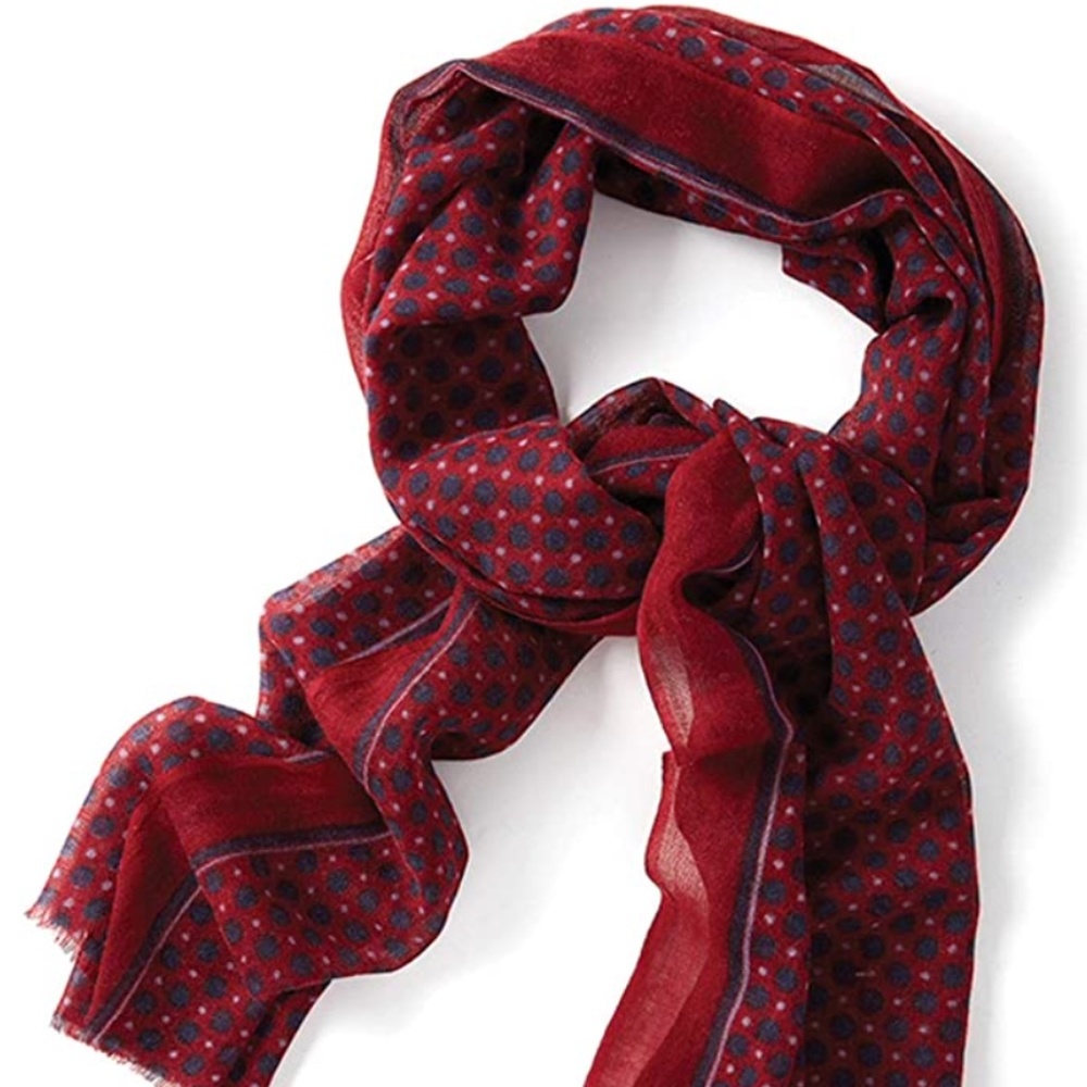 NWT - Threads 72" x 28" Wool Scarf - Crimson -Wrap